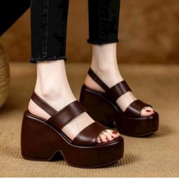 Dép Sandal Đế Xuồng Nữ 2 Quai Hậu Thẳng Tôn Dáng 3