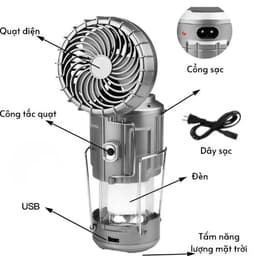 Đèn Bão Kiêm Quạt 9299 Năng Lượng Mặt Trời và Đèn Cắm Trại Năng Lượng Mặt Trời 3in1 SZ-03 6