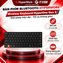 Bàn Phím Không Dây HyperWork HyperOne Gen 2 Khung Nhôm Mỏng Nhẹ, Cắt Kéo X-Scissors Êm Ái, Đa Kết Nối 1