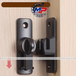 Chốt Khóa Cửa Hợp Kim Nhôm, Chốt Khóa Cửa Mở Góc 90 Độ-180 Độ Kèm Vít Tắc Kê, Lắp Đặt Dể Dàng, KHOA-19 6