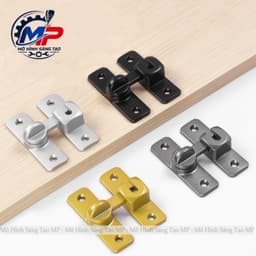 Chốt Khóa Cửa Hợp Kim Nhôm, Chốt Khóa Cửa Mở Góc 90 Độ-180 Độ Kèm Vít Tắc Kê, Lắp Đặt Dể Dàng, KHOA-19 3