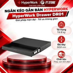 Ngăn Kéo Gắn Bàn HyperWork Steel Drawer DR01 - Tải trọng tới 8 kg, Độ dày 50,8 mm, Chất liệu thép 1
