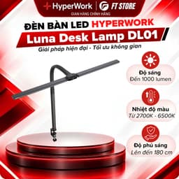 Đèn Bàn LED HyperWork Luna HPW DL01 Chính Hãng - Chống Mỏi Mắt, CRI>95, Kèm Bộ Điều Khiển Không Dây 1