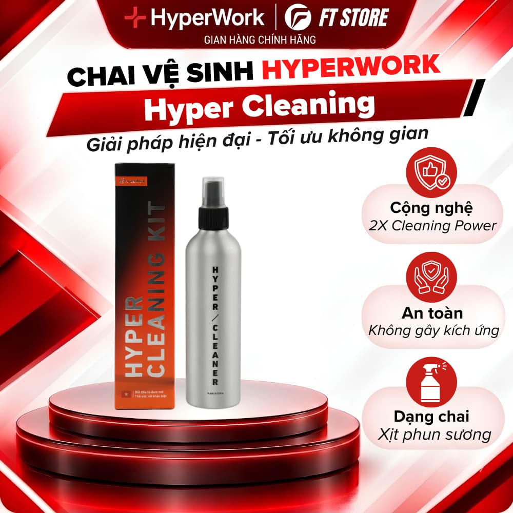 Dung Dịch Vệ Sinh Đa Năng HyperWork Hyper Cleaning C02 Sạch Sẽ, An Toàn Cho Màn Hình, Đồ Điện Tử