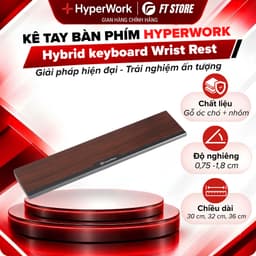Kê Tay Bàn Phím HyperWork Hybrid Gỗ Óc Chó Kết Hợp Nhôm Cao Cấp, Vát CNC Êm Ái - Hàng Chính Hãng 1