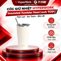 Cốc Giữ Nhiệt HyperWork Heat Lock TC01 Chính Hãng - Giữ Nóng Lạnh Hiệu Quả, Dung Tích Lớn 600ml 1