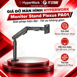 Giá Đỡ Màn Hình HyperWork PA01 Flexus - Tay Đòn Treo Màn Hình 22 - 38", Tải Trọng 3-11kg, Nâng Cao Linh Hoạt 1
