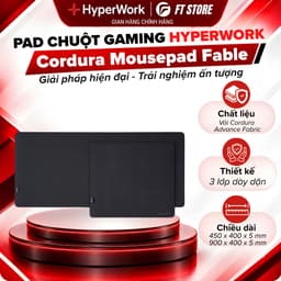 Pad Chuột Gaming HyperWork Fable - Vải Cordura Chống Nước, Bề Mặt Speed Họa Tiết Aero Dynamic Wave 1
