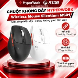 Chuột Không Dây Công Thái Học HyperWork Silentium MS01 - Bluetooth 5.1 & Wireless, Click Silent Đa Thiết Bị, Pin 300 Giờ 1