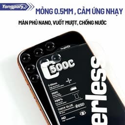 Kính Cường Lực Không Viền Cho iPhone 500C, Miếng Dán Màn Hình Trong Suốt HD, Cường Lực Full Màn Viền Cong 9H Belo Store 6