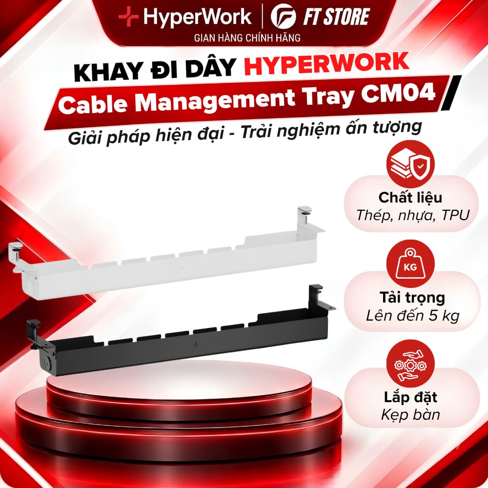 Khay Đi Dây HyperWork CM04 Chính Hãng - Giải Pháp Quản Lý Dây Dẫn Gọn Gàng và Bền Bỉ