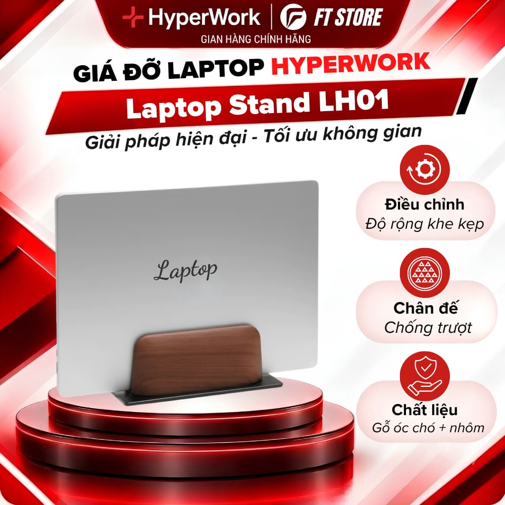 Giá Đỡ Laptop HyperWork LH01 Chính Hãng - Kê Laptop Công Thái Học, Gọn Nhẹ, Tản Nhiệt Tốt