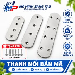 ( COMBO 5 Thanh) Thanh Nối Thẳng Inox Cao Cấp , Ke Nối Thẳng, Bản Mã Đỡ Khung Gỗ, Phụ Kiện Kim Khí, BL-08 1