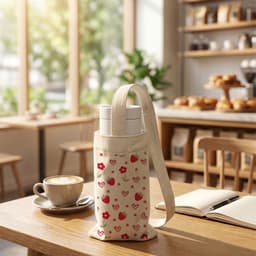 Túi đựng cốc giữ nhiệt, bình giữ nhiệt chất liệu Canvas dâu tây chống thấm nước tbinha1028 4