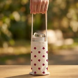 Túi đựng cốc giữ nhiệt, bình giữ nhiệt chất liệu Canvas hoa nhí chống thấm nước tbinha1029 5