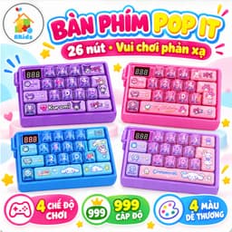 Đồ Chơi Bàn Phím POP IT 4 Chế Độ, 999 Cấp Độ, Máy Game Mini Xả Stress Hình Hoạt Hình Dễ Thương Cho Bé 1