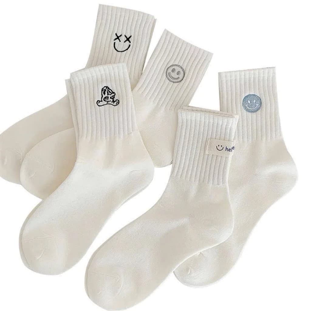 [Peinn] Túi 10 đôi tất cổ cao mặt cười xanh TT54