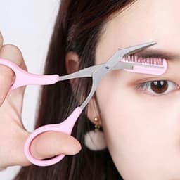 Kéo Tỉa Lông Mày Brow Glass và Bộ 3 Dao Cạo Lông Mày, Tóc Mái, Lông 5