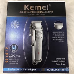 Tông Đơ Cắt Tóc Thép Nguyên Khối Kemei KM-1998 LCD và KM-1997. LMS 9