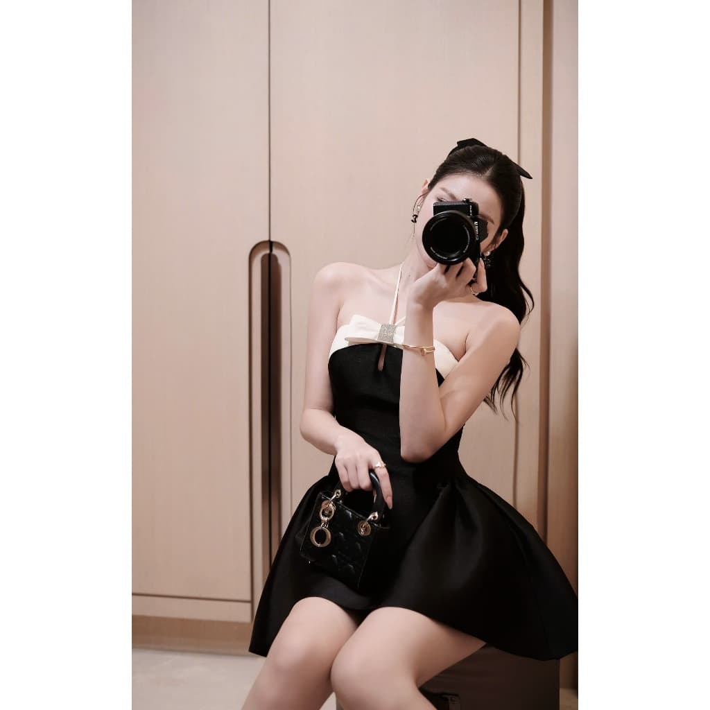 CHOUCHOU ĐẦM PHỐI VIỀN NƠ THỜI TRANG THIẾT KẾ