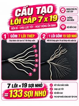 Dây cáp 5.8mm PA chuyên dụng cho máy tập gym(vỏ bọc PA) 9