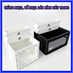 Bể Nhựa Dán Kính, Thùng Nhựa Cao Cấp Nuôi Cá Cảnh, Rùa Cảnh. Kính Mặt Siêu Trong Size 40-60cm 4