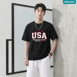 Áo thun cổ tròn ONE MAN graphic premium chất cotton mềm mại, thoáng khí và thấm hút mồ hôi hình in USA cực đẹp AP561 4