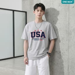 Áo thun cổ tròn ONE MAN graphic premium chất cotton mềm mại, thoáng khí và thấm hút mồ hôi hình in USA cực đẹp AP561 5
