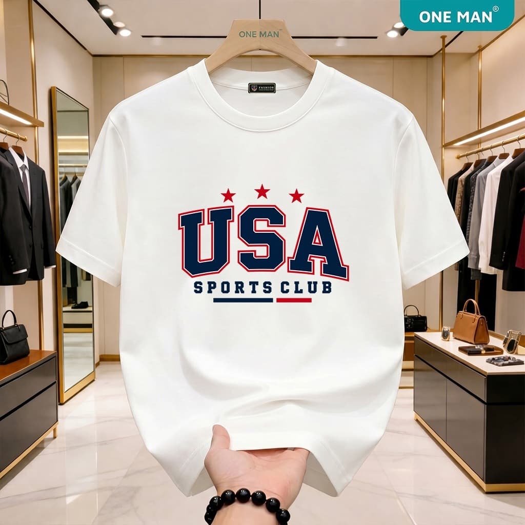 Áo thun cổ tròn ONE MAN graphic premium chất cotton mềm mại, thoáng khí và thấm hút mồ hôi hình in USA cực đẹp AP561