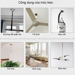 Móc Treo Trần, Treo Tường - Móc Chữ U, Chữ J Đa Năng, Dùng Treo Quạt Trần, Võng, Và Các Đồ Gia Dụng Khác MT-11 2