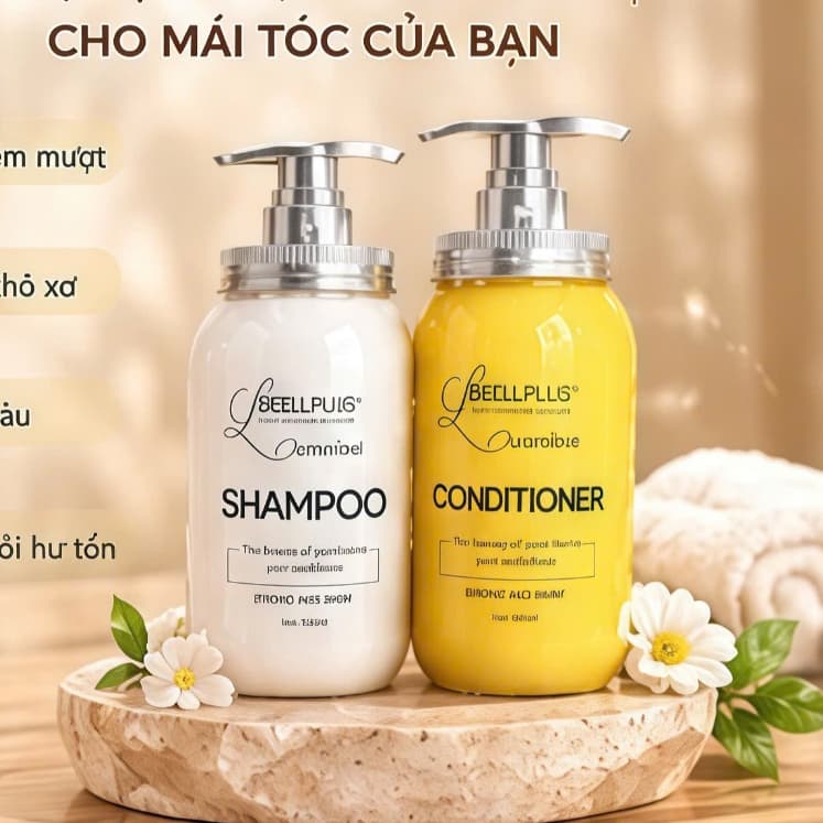 BEELL PLUS+ Bộ Dầu Gội Và Dầu Xả 500ml × 2 Chai