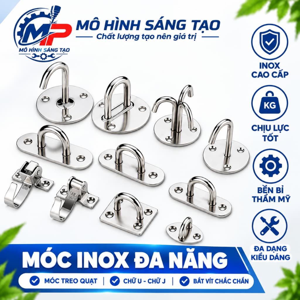 Móc Treo Trần, Treo Tường - Móc Chữ U, Chữ J Đa Năng, Dùng Treo Quạt Trần, Võng, Và Các Đồ Gia Dụng Khác MT-11