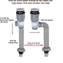 Bộ ống xả nút ruột gà bồn rửa chén, lavabo dài 113cm 4