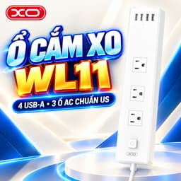 Ổ Cắm Điện XO Việt Nam WL11 – 3 Ổ AC, 4 Cổng USB Sạc Nhanh,1.8m | XO WL11 1