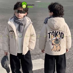 [12-37KG] Áo Khoác Lót Lông Cao Cấp Cho Bé Trai KIMCHIBABY Cản Gió Trượt Nước Giữ Ấm Cực Tốt Họa Tiết Siêu Nhân AK602 2