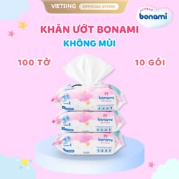 [HÀNG MỚI VỀ] Khăn Ướt Bonami Gói 100 Tờ KHÔNG MÙI Chính Hãng, Êm Ái, An Toàn Cho Làn Da Bé 3