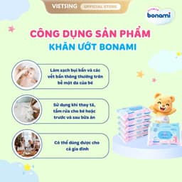 [HÀNG MỚI VỀ] Khăn Ướt Bonami Gói 20 Tờ Mùi Hương Trà Xanh Chính Hãng, Tươi Mát, Dễ Chịu, An Toàn Cho Làn Da Bé 4
