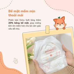 Tã Dán Momoji Extra Soft NB/S/M/L/XL/XXL/XXXL Mềm Mại, Siêu Mỏng Thoáng, Siêu Thấm Hút, An Toàn Cho Bé 2