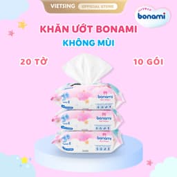[HÀNG MỚI VỀ] Khăn Ướt Bonami Gói 20 Tờ KHÔNG MÙI Chính Hãng, Êm Ái, An Toàn Cho Làn Da Bé 3