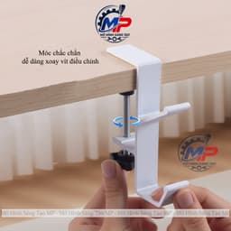 Móc Treo Đồ Kẹp Bàn Không Cần Khoan, Móc Treo Balo Túi Xách Cạnh Bàn Học Bàn Làm Việc, Màu Đen Trắng 6