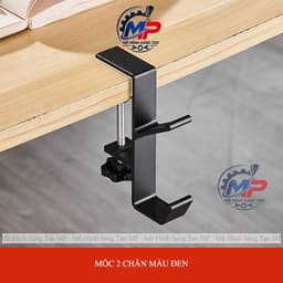 Móc Treo Đồ Kẹp Bàn Không Cần Khoan, Móc Treo Balo Túi Xách Cạnh Bàn Học Bàn Làm Việc, Màu Đen Trắng 7