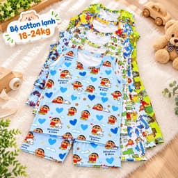Combo 3 bộ đồ ba lỗ cho bé trai chất cotton lạnh bền xịn lắm 17-24kg  1