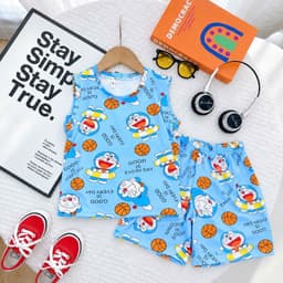 Combo 3 bộ đồ ba lỗ cho bé trai chất cotton lạnh bền xịn lắm 17-24kg  3