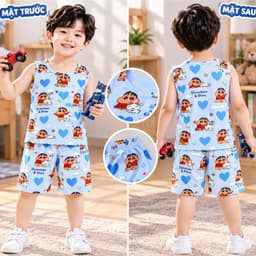 Combo 3 bộ đồ ba lỗ cho bé trai chất cotton lạnh bền xịn lắm 17-24kg  4