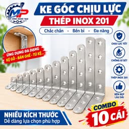 Ke Góc Chữ L Inox 201 Nhiều Kích Thước, Ke Góc Vuông Liên Kết Gỗ, Bản Mã Kim Loại Bắt Vít Gia Cố Kệ Tủ Bàn Ghế KEGOC-01 1
