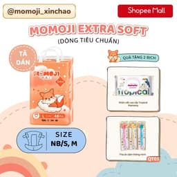 Tã Dán Momoji Extra Soft NB/S/M/L/XL/XXL/XXXL Mềm Mại, Siêu Mỏng Thoáng, Siêu Thấm Hút, An Toàn Cho Bé 1