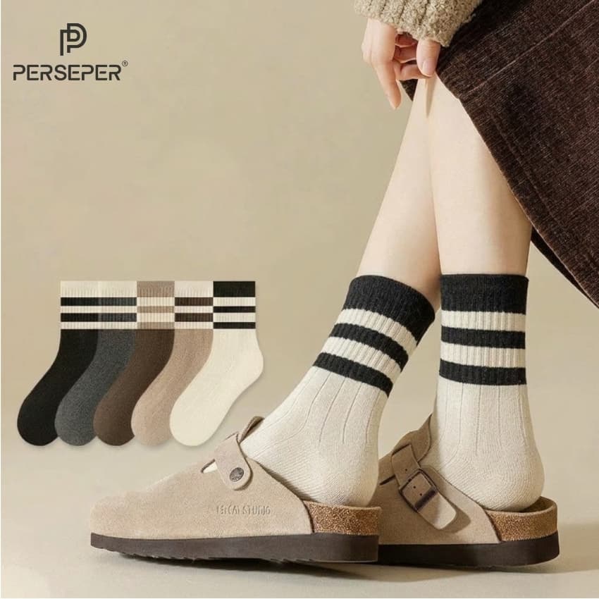 Tất vớ nữ cổ cao phong cách vintage Hàn Quốc, mềm mịn thoáng khí - Ekiu Shop