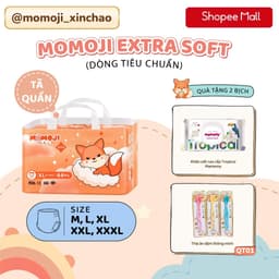 Bỉm Quần Momoji Extra Soft NB/S/M/L/XL/XXL/XXXL Mềm Mại, Siêu Mỏng Thoáng, Siêu Thấm Hút, An Toàn Cho Bé 1