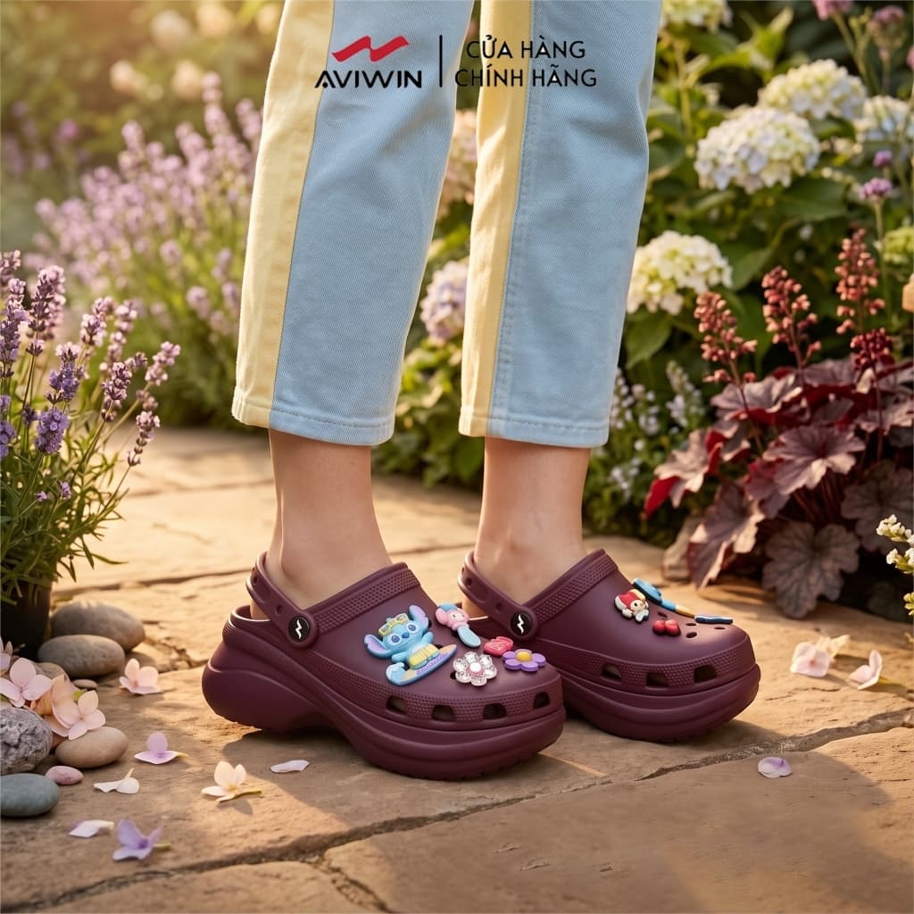 [BC86][TẶNG CHARM] Dép Sục Nữ Đế Cao 7cm AVIWIN Phong Cách Năng Động Cá Tính Dễ Phối Đồ
