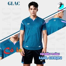 [Chính hãng CV Sport] (Có Nhận in tên số) Bộ Quần Áo Bóng Đá Chính Hãng CV Glac Xanh, Chất vải C-Airmax Fabric cao cấp 1